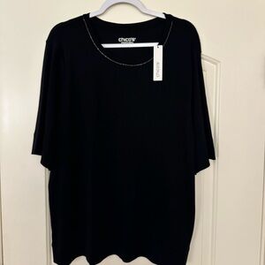 Chico's Classic Black Short Sleeve Top